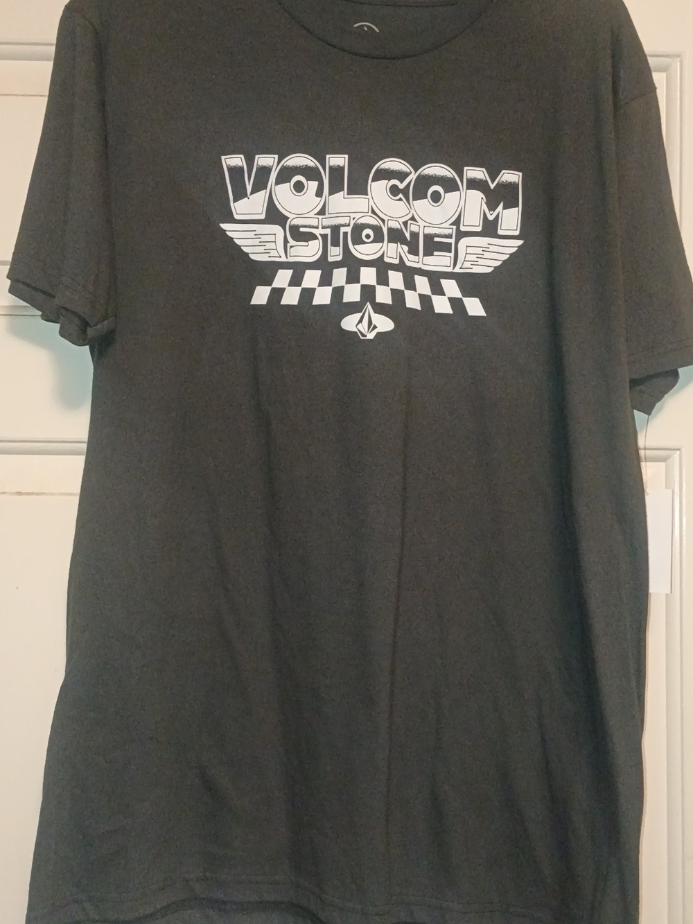 Volcom Black Short Sleeve Tee with White Racing Logo